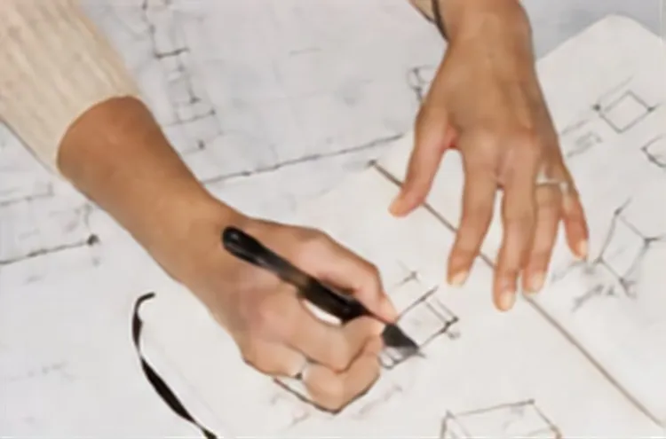 Schiță de plan desenată de mână